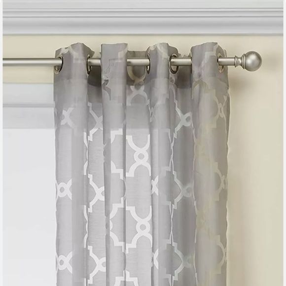 🆕️ Madison Park Fretwork Sheer Window Curtains - Picture 4 of 5